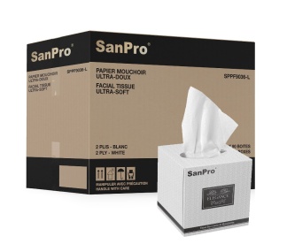 SanPro® ELEGANCE Ultra-Soft Facial Tissue 2 Ply Cs/36PK x 90 Sheets